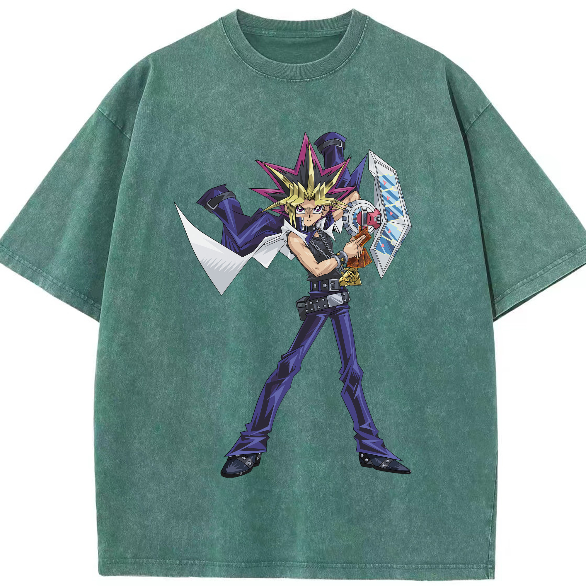 （画像用） 遊☆戯☆王 Yu-Gi-Oh! 綿100% ヴィンテージ風 半袖Tシャツ（フロントプリント）